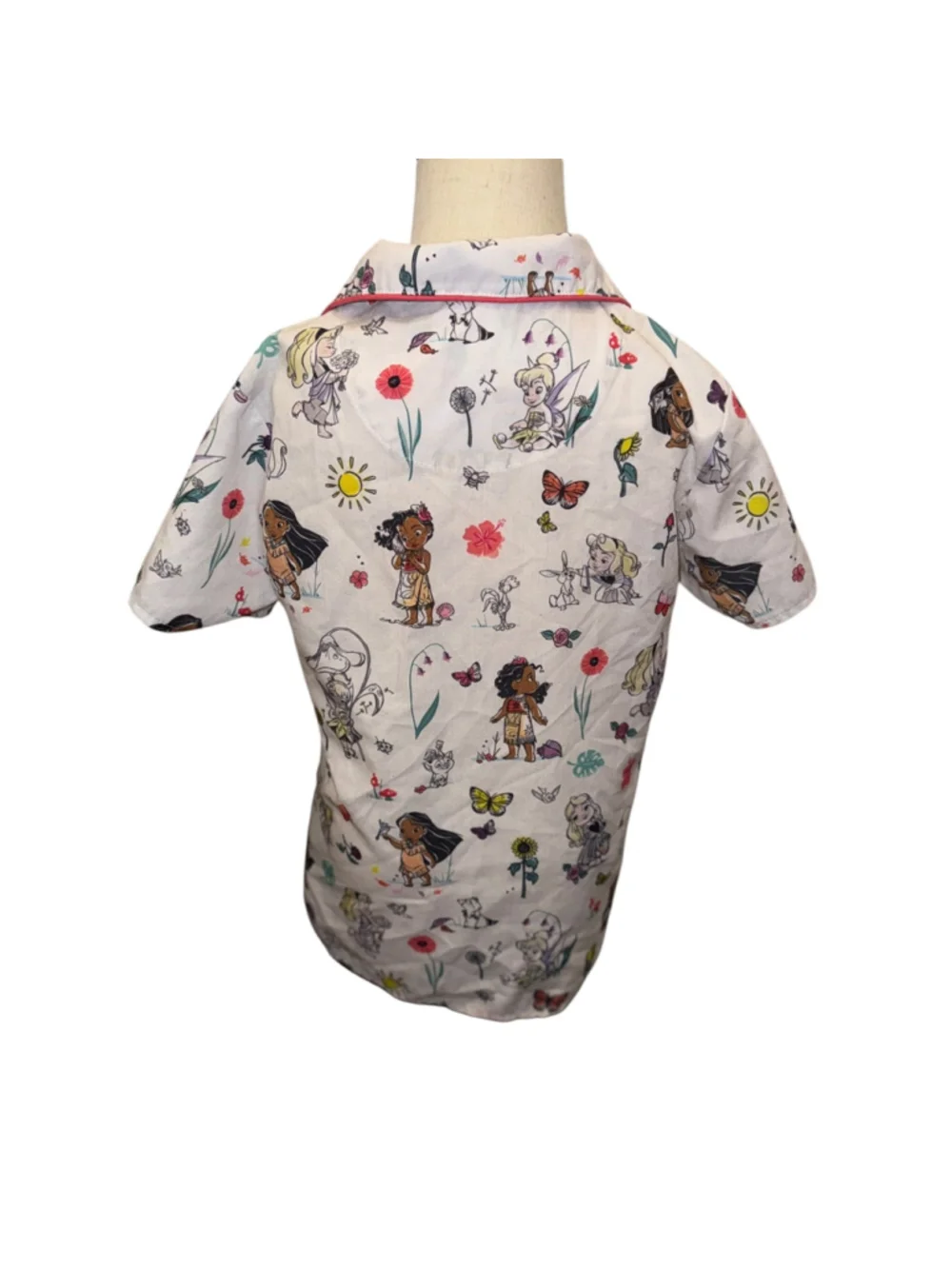Disney Animators Collection Princess Character Pajama Top Girls Size XS